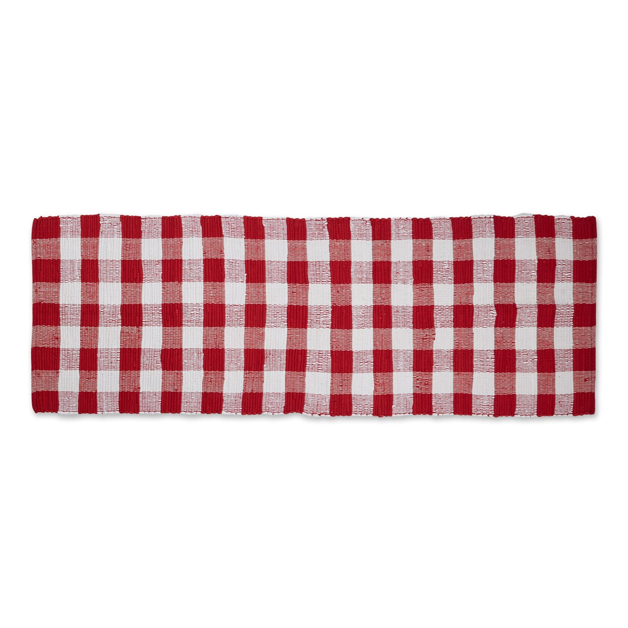 Contemporary Home Living 2.25' x 6' Buffalo Checkered Cotton Rug Runner - Red and White